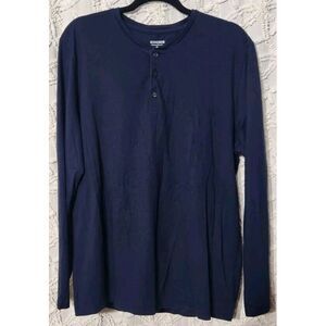 Bonobos Shirt Mens XL Preppy‎ Standard Fit Henley Navy Blue Soft Stretch Knit